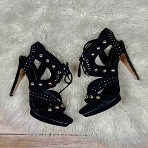 Rebecca Minkoff Black Suede heeled sandals